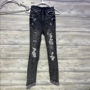 Flying Monkey Distressed Black Kids Jeans